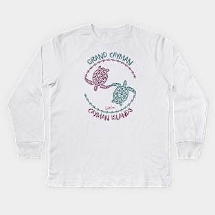 Grand Cayman, Cayman Islands, Whirling Sea Turtles Kids Long Sleeve T-Shirt